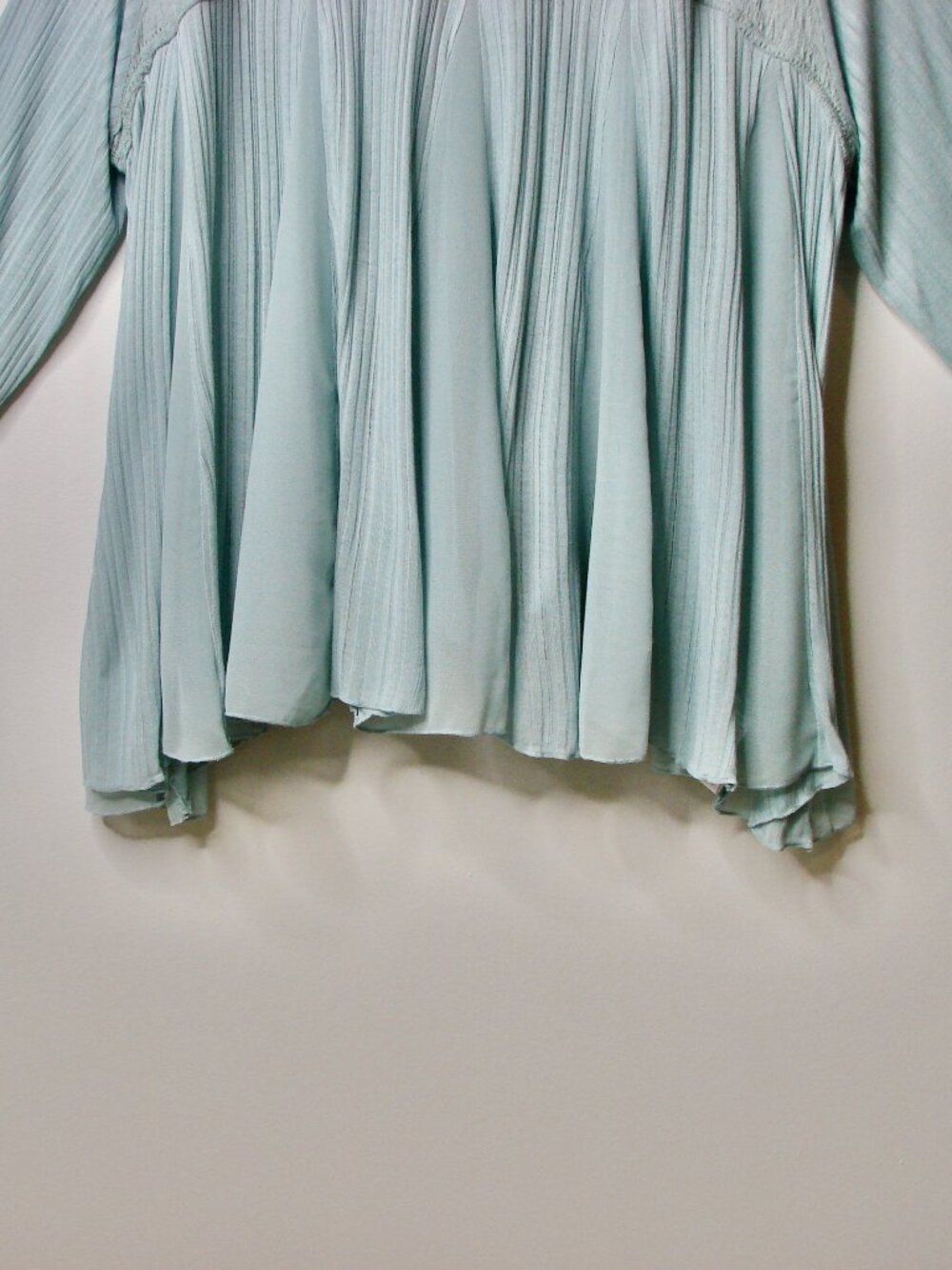 Free People Penny Lane Blue Tunic Top Blouse Lace Oversized Flowy Boho Small - Picture 8 of 14